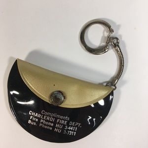 1950s FIRE DEPT CHARLEROI, PA  vinyl Change Purse Snaps Opens keychain